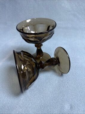 2-Provincial Brown Smoke Glass by Noritake Sherbet Dessert Cups